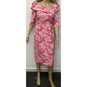NWT $1750 John Charles Floral Print Mother of Bridal Dress Raspberry US Size 6